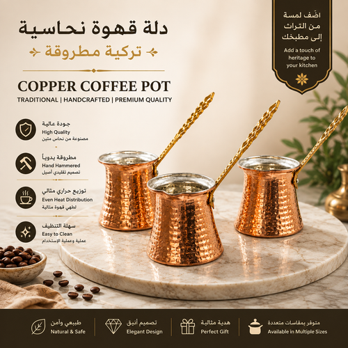 Copper Turkish Coffee Pot – Traditional Handcrafted