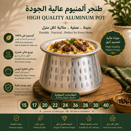 High Quality Pure Aluminum Cooking Pots | Traditional & Durable