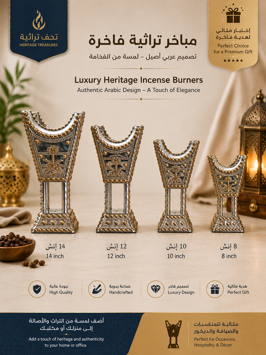 Traditional Mabkhara – Heritage Fragrance Set Of 4  for Your Home