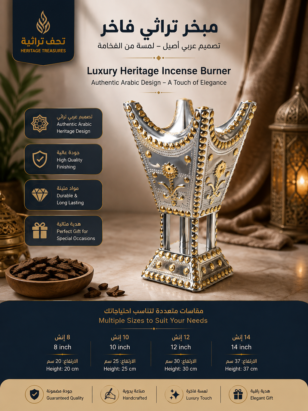Traditional Mabkhara – Heritage Fragrance Set Of 4  for Your Home