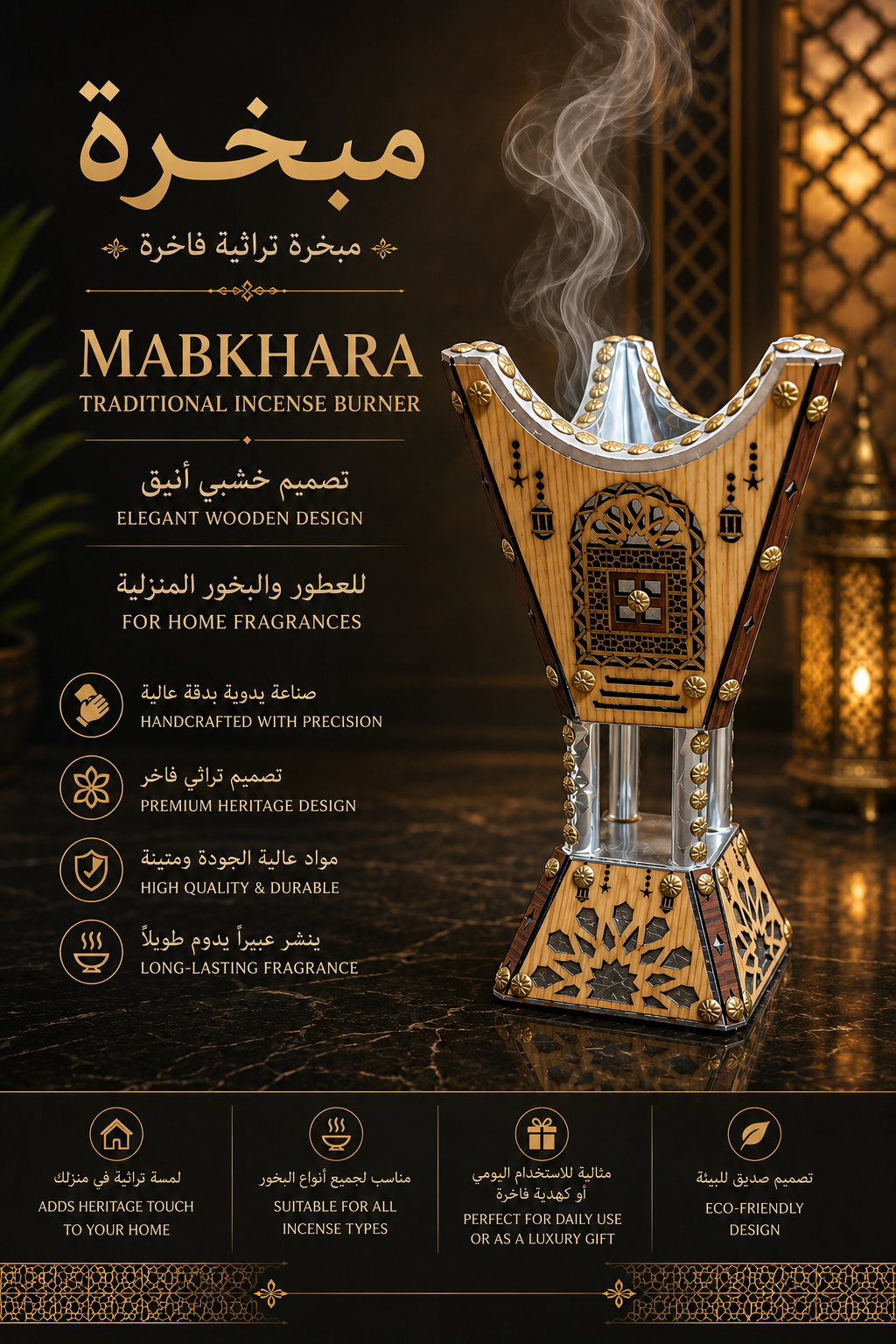 Mabkhara – Traditional Incense Burner 4 Piece in One Box