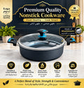 Premium Aluminum Nonstick Cooking Pot with Glass Lid