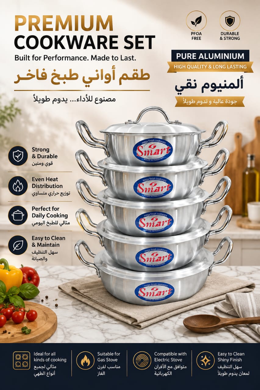 Aluminum Cookware Set – 5 Pieces