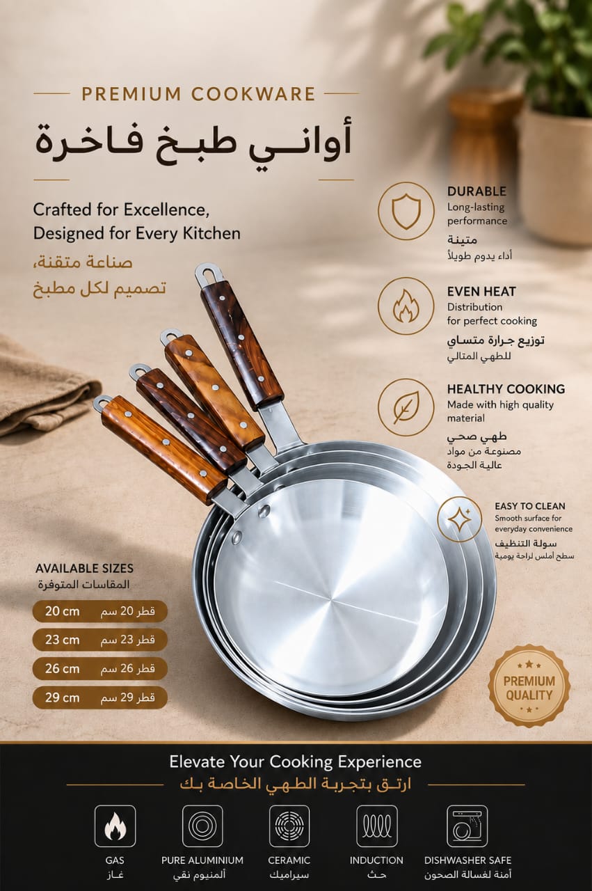 Pure Aluminum Fry Pan | 20cm / 23cm / 26cm / 29cm